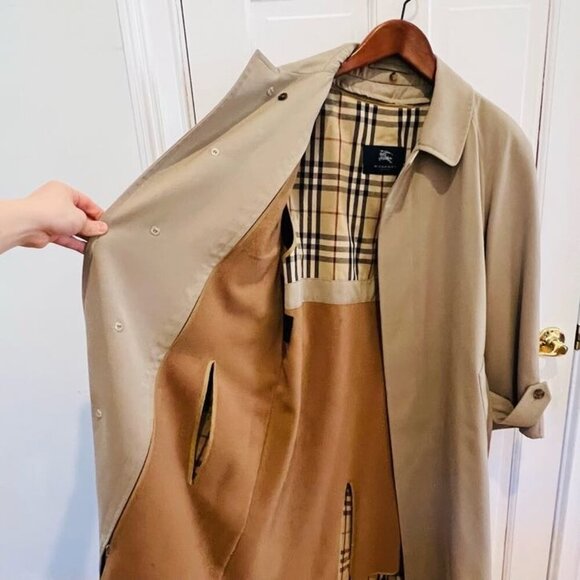 Vintage Burberry Nova Check London Single Breasted Trench Coat Size 38 Burberrys - Picture 8 of 16